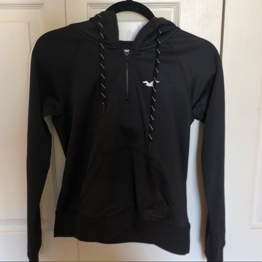 Hollister Black Quarter Zip Sweatshirt (S)